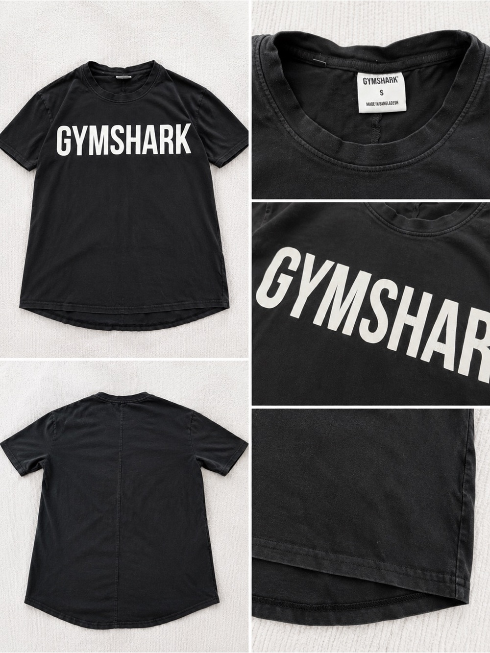 Gymshark Black T-Shirt with Bold White Logo